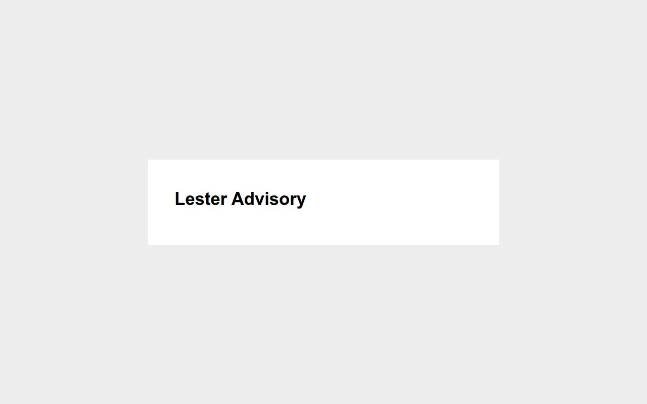 lesteradvisory